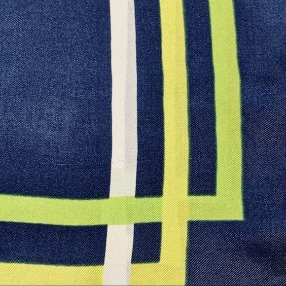 Echo Blue & Yellow Silk Scarf - Picture 4 of 6